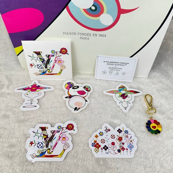 Louis Vuitton X Takashi Murakami Bag GIFT SET! Stickers included & Keychain - Picture 3 of 7